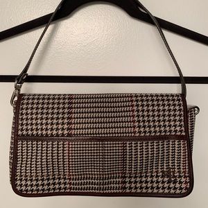 Ralph Lauren Plaid Houndstooth Brown Shoulder Bag